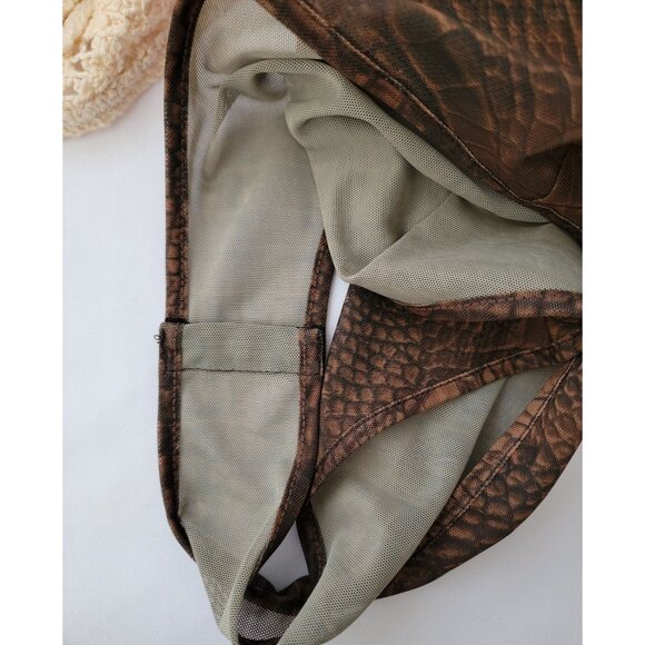 I.AM.GIA Kenzie Crocodile Print Long Sleeve Bodysuit With Thumbholes Women's XS - Picture 6 of 9